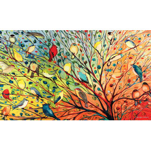 Pansy Tree Birds Recycled Doormat Doormat