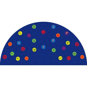 Alphabet Dots Blue Semicircle Area Rug