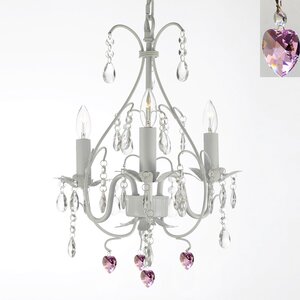 Evon 3-Light Hearts Crystal Chandelier