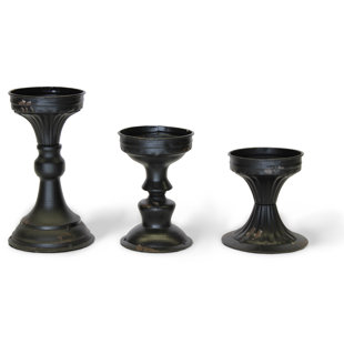 Black Candlesticks You Ll Love Wayfair 3 Piece Metal Candlestick Set