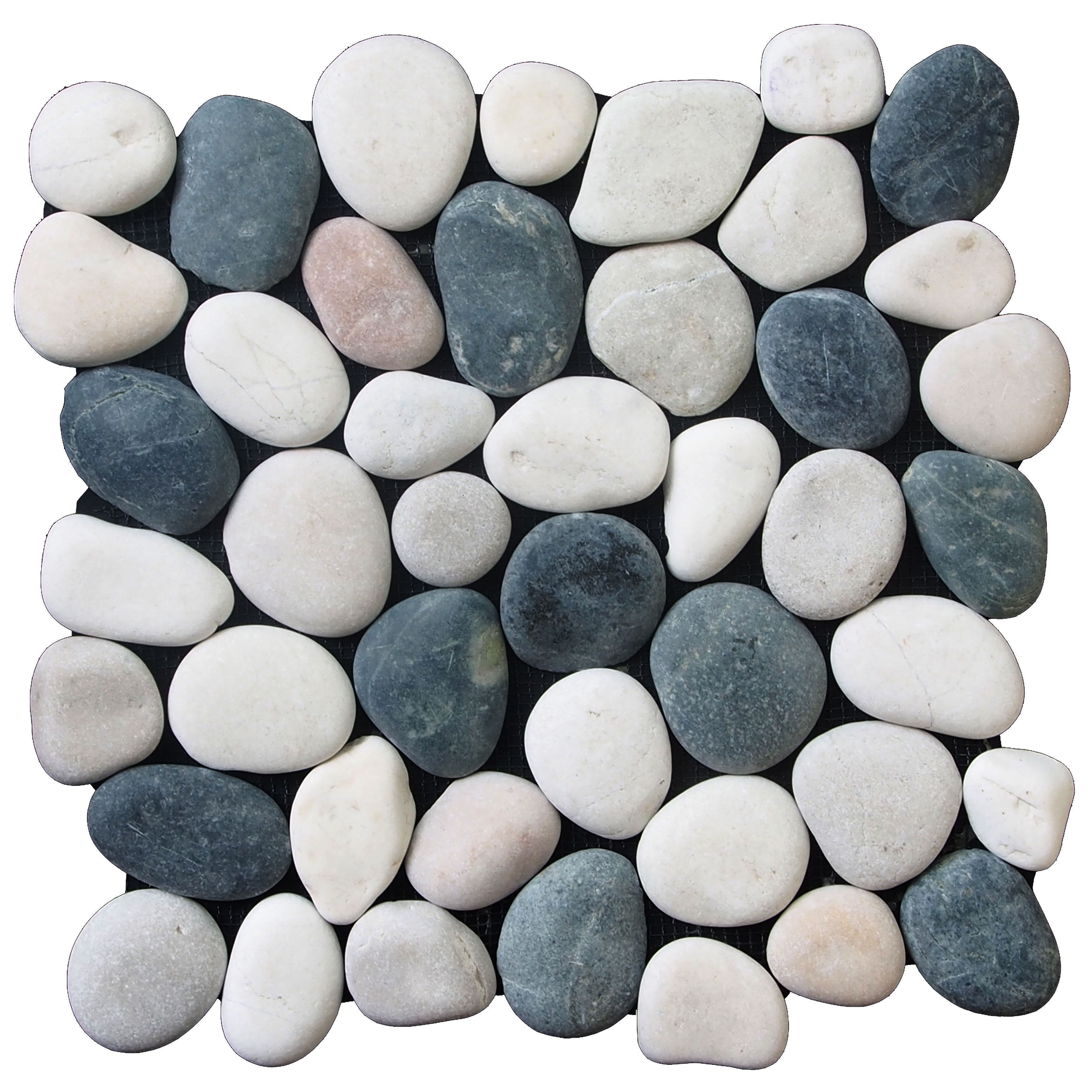Pebble Tile Clic Random Sized Natural Stone In Black Pebble Tile Clic Random Sized Natural Stone In Black White Reviews Wayfair