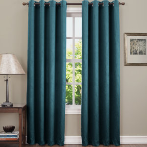 Trey Solid Room Darkening Grommet Single Curtain Panel
