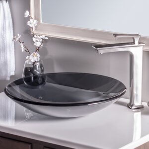 Low Profile Glass Circular Vessel Bathroom Sink