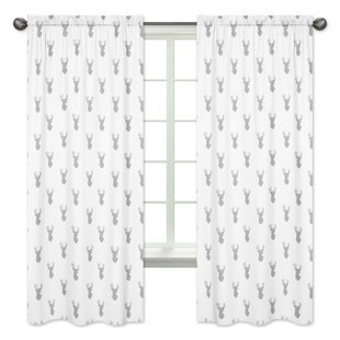 Elephant Nursery Curtains Wayfair Stag Wildlife Semi Sheer Rod Pocket Curtain Panels Set Of 2