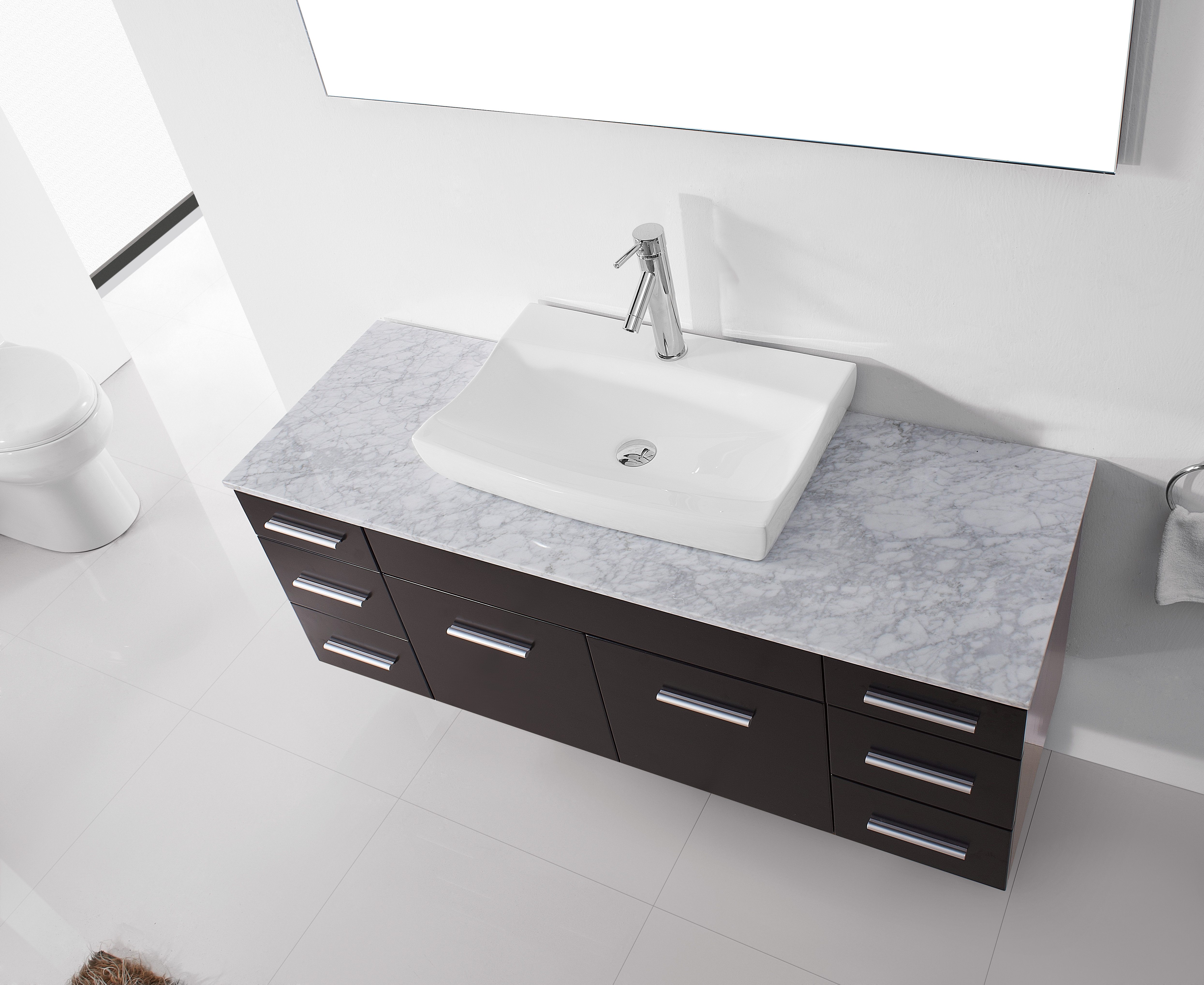 Laude Run Rutan 56 Single Bathroom Vanity Set With White Marble Laude Run Rutan 56 Single Bathroom Vanity Set With White Marble Top And Mirror Wayfair