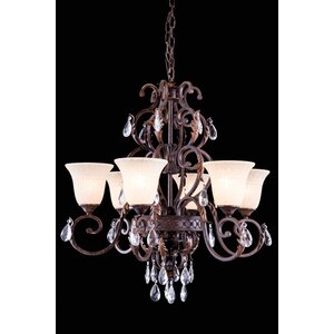 Buechler 6-Light Crystal Shaded Chandelier