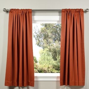 Plush Solid Blackout Thermal Rod Pocket Curtain Panels (Set of 2)