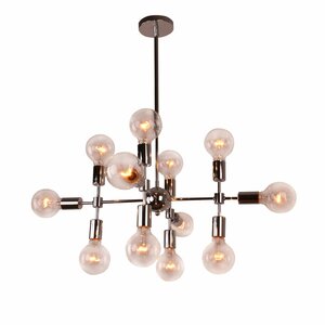 Modern Metal Geometric 12-Light Sputnik Chandelier