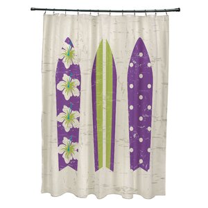 Pembrook Polyester Triple Surf Geometric Shower Curtain