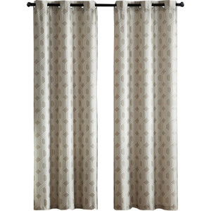 Audric Geometric Room Darkening Grommet Curtain Panels (Set of 2)