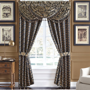 Pennington Damask Blackout Rod Pocket Curtain Panels (Set of 2)