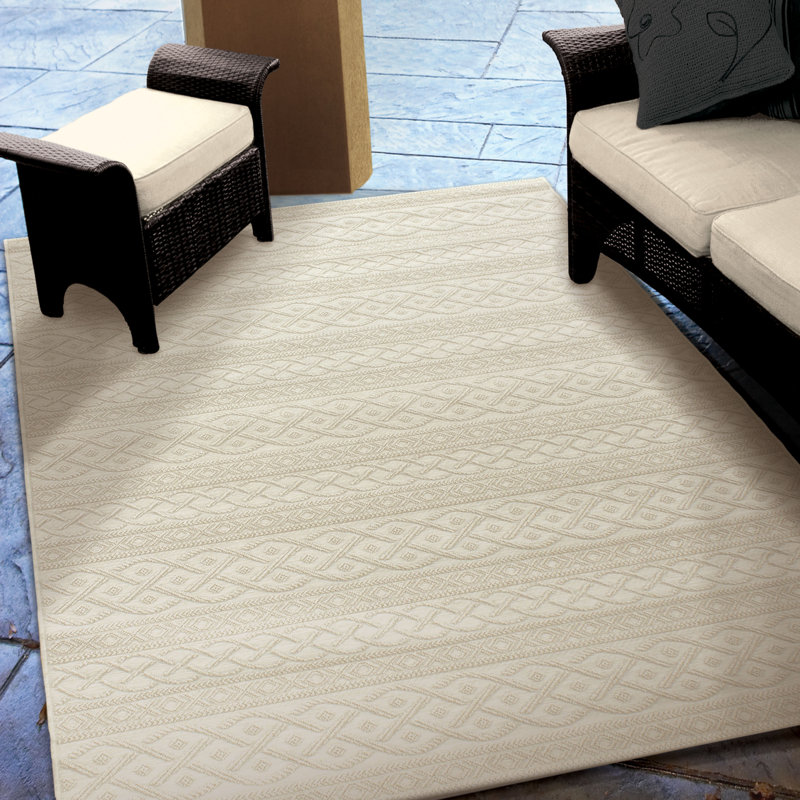Three Posts Acton Ivory Indoor/Outdoor Area Rug & Reviews Wayfair
