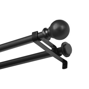Decorative Ball Double Curtain Rod and Hardware Set