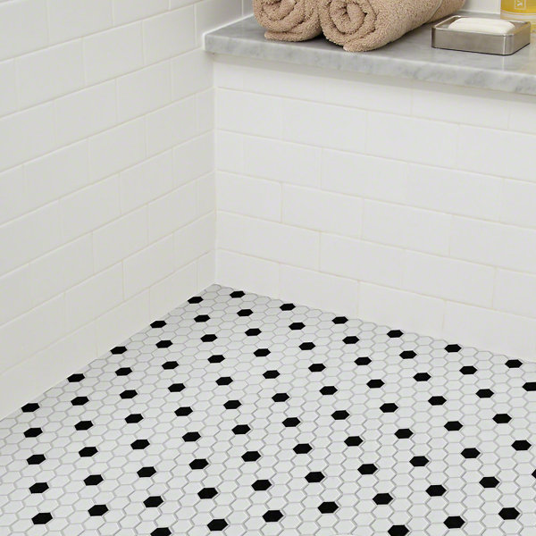 Shaw Floors Sophisticated 0 7 X Porcelain Mosaic Tile In White Shaw Floors Sophisticated 0 7 X Porcelain Mosaic Tile In White Black Wayfair