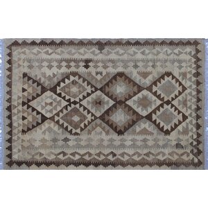 One-of-a-Kind Vallejo Kilim Southwestern Hand-Woven Beige Indoor Area Rug