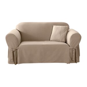 Cotton Duck Box Cushion Loveseat Slipcover