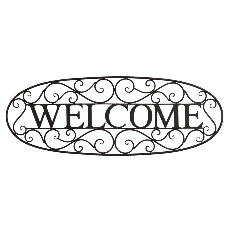 Bayaccents Welcome Sign Wrought Iron Wall Décor Reviews Wayfair