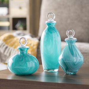 Andes 3 Piece Glass Bottle with Stopper Set