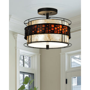 Cobblestone 2-Light Semi Flush Mount