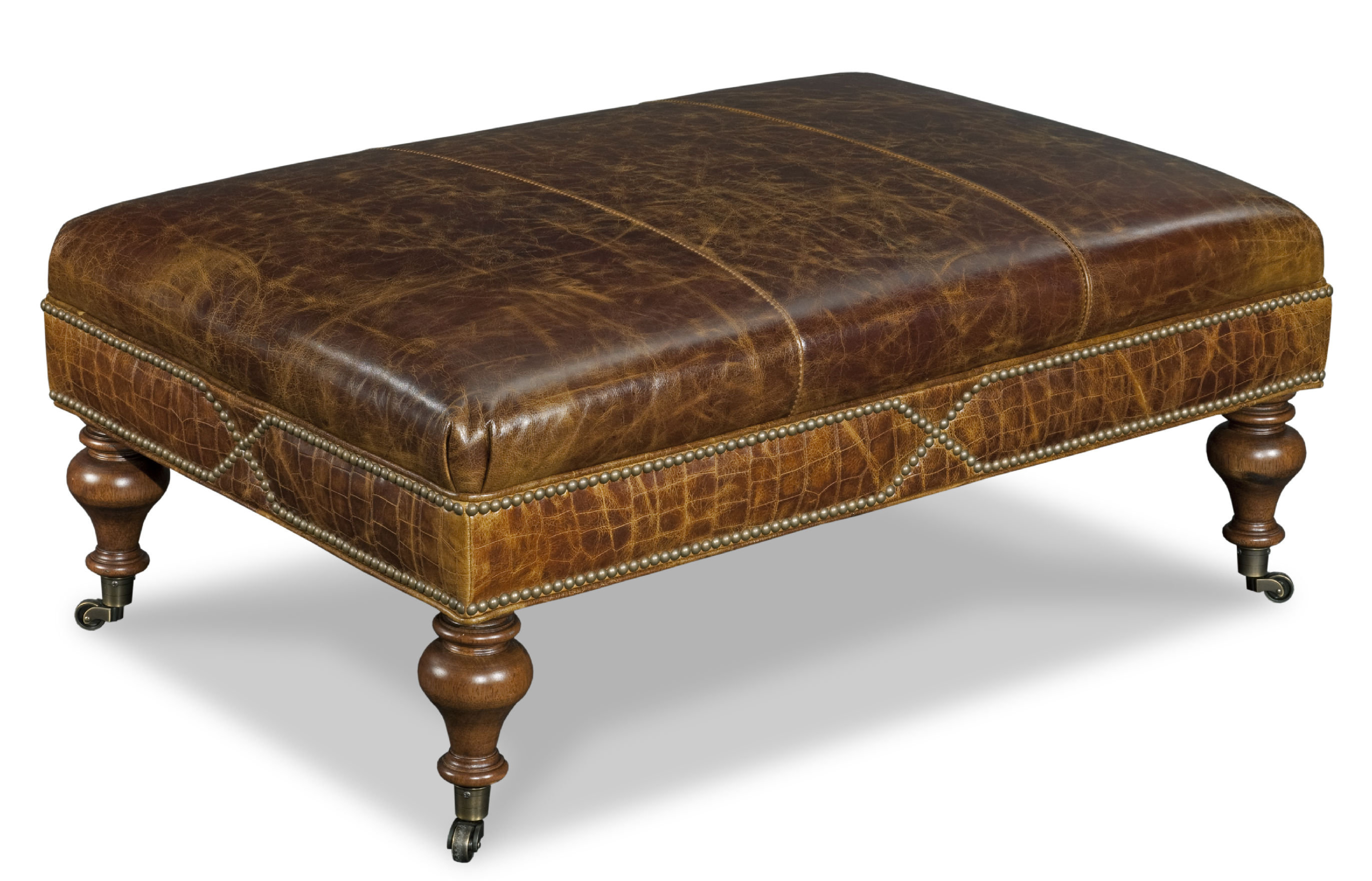 Bradington-Young Callie Leather Cocktail Ottoman | Wayfair