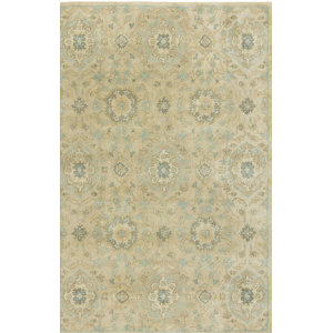 Allensville Cornflower Hand-Tufted Ivory Area Rug