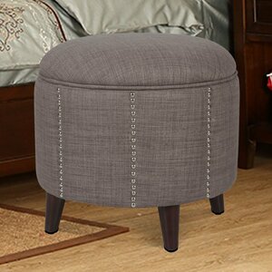 Button Tufted Lift Round Storage Ottoman