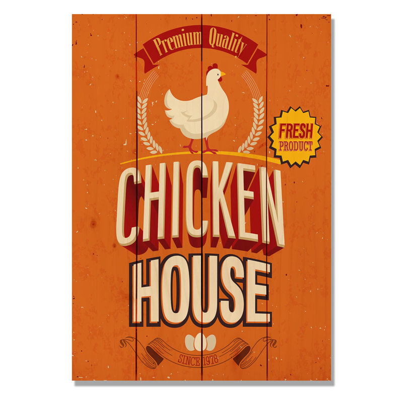 Gizaun Art 4 Piece Wile E. Wood Chicken House Vintage Advertisement Set