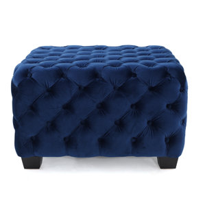 Crane Tufted Velvet Ottoman by Willa A..