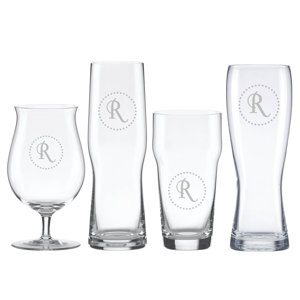 Lenox Tuscany Navy Dot Monogram Assorted Craft Beer Glass Set