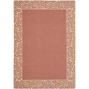 Short Woven Red / Natural Indoor/Outdoor Rug