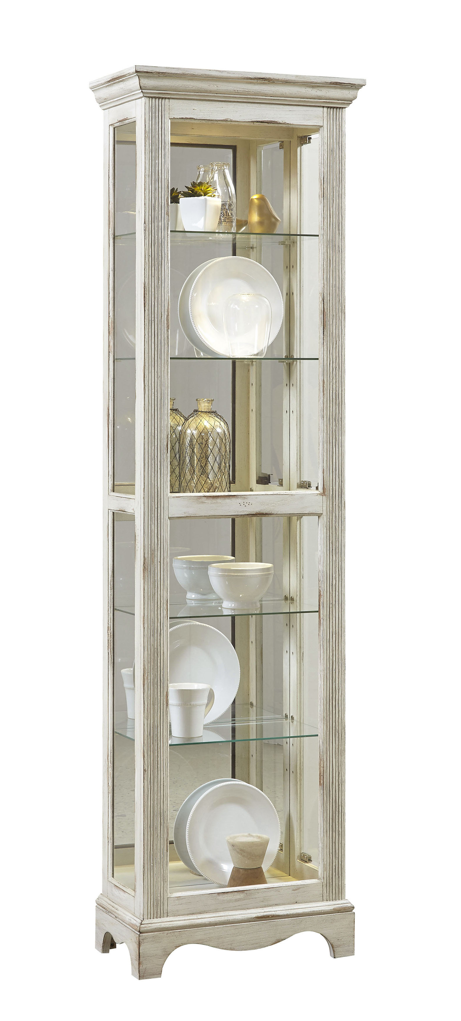 Philip Reinisch Co Lancaster Ii Lighted Curio Cabinet Wayfair Davie Weathered Standard Curio Cabinet By Beachcrest Home
