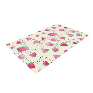 Danii Pollehn Watermelon Food Red/Beige Area Rug