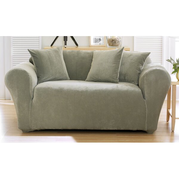 Sure Fit Stretch Pique Box Cushion Loveseat Slipcover ...