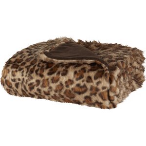 Phyle Leopard Print Faux Fur Throw