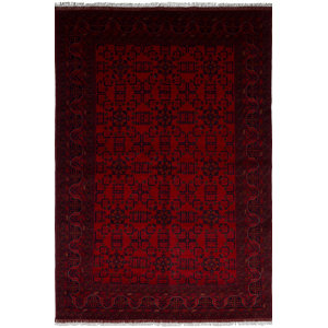 One-of-a-Kind Bilberry Hand-Knotted Wool Dark Red Area Rug