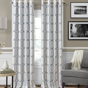 Kaiden Geometric Max Blackout Thermal Grommet Single Curtain Panel