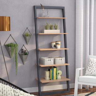 Leaning Bookcases Ladder Shelves You Ll Love Wayfair Theophanes 2 Tone Ladder Bookcase
