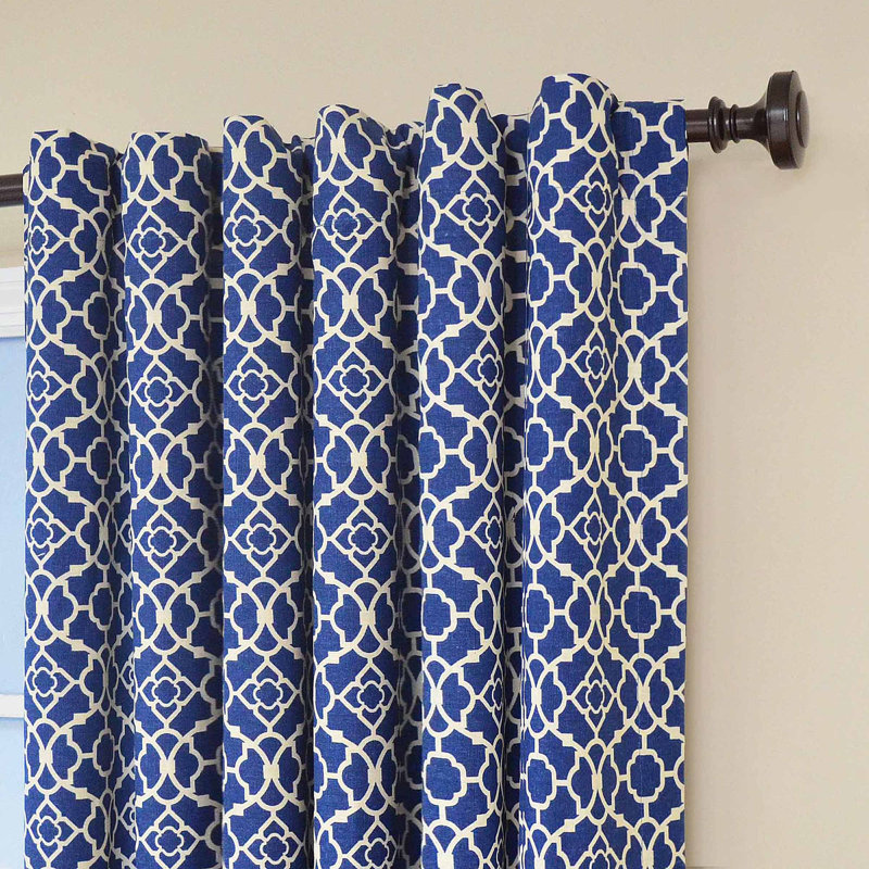 Waverly Lovely Lattice Geometric SemiSheer Rod Pocket Single Curtain