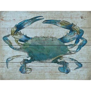 'Crab' Graphic Art Print on Wood
