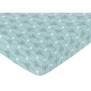 Arrow Earth and Sky Print Fitted Crib Sheet