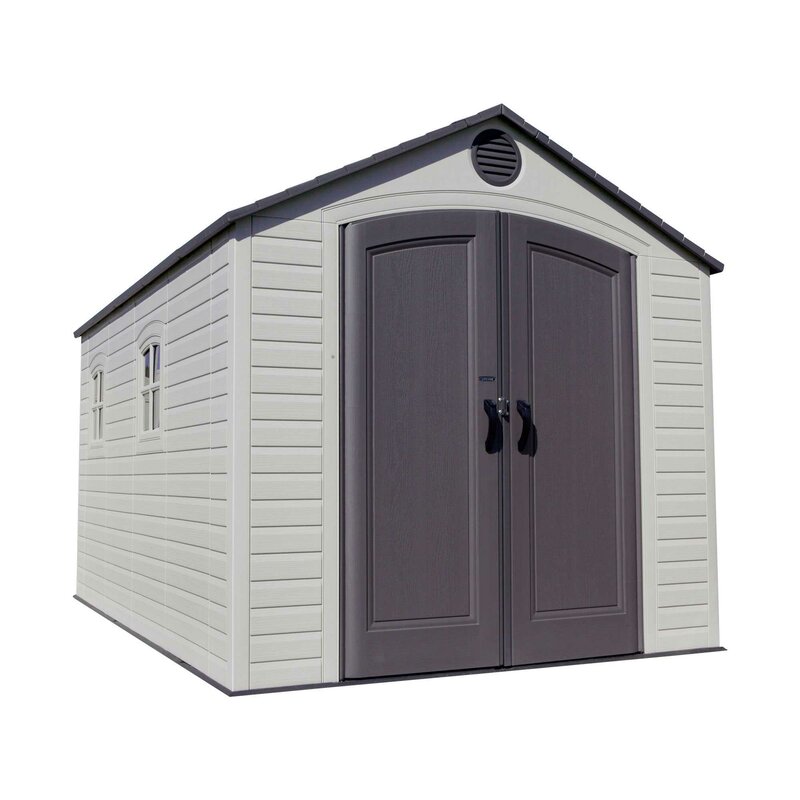 lifetime 8 ft. w x 12 ft. 5 in. d plastic storage shed
