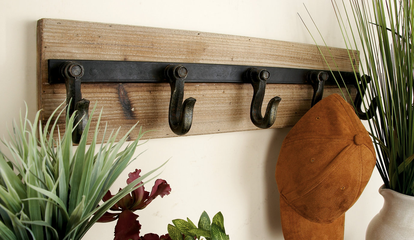 Wood and Iron Wall Mounted Coat Rack & Reviews Joss & Main