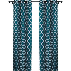 Huntington Geometric Blackout Thermal Grommet Curtain Panels (Set of 2)
