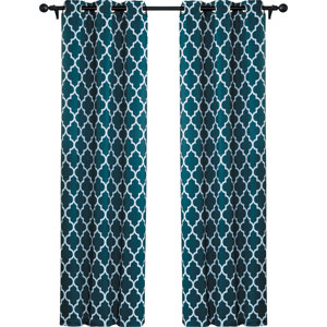 Huntington Geometric Blackout Thermal Grommet Curtain Panels (Set of 2)