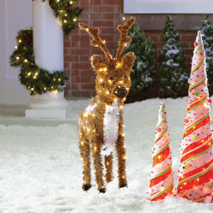 Standing Reindeer Christmas Decoration with 150 Clear Lights