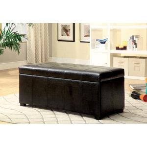 Alberta Leather Storage Bench