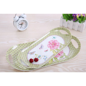 2 Piece Melamine Serving Tray Set