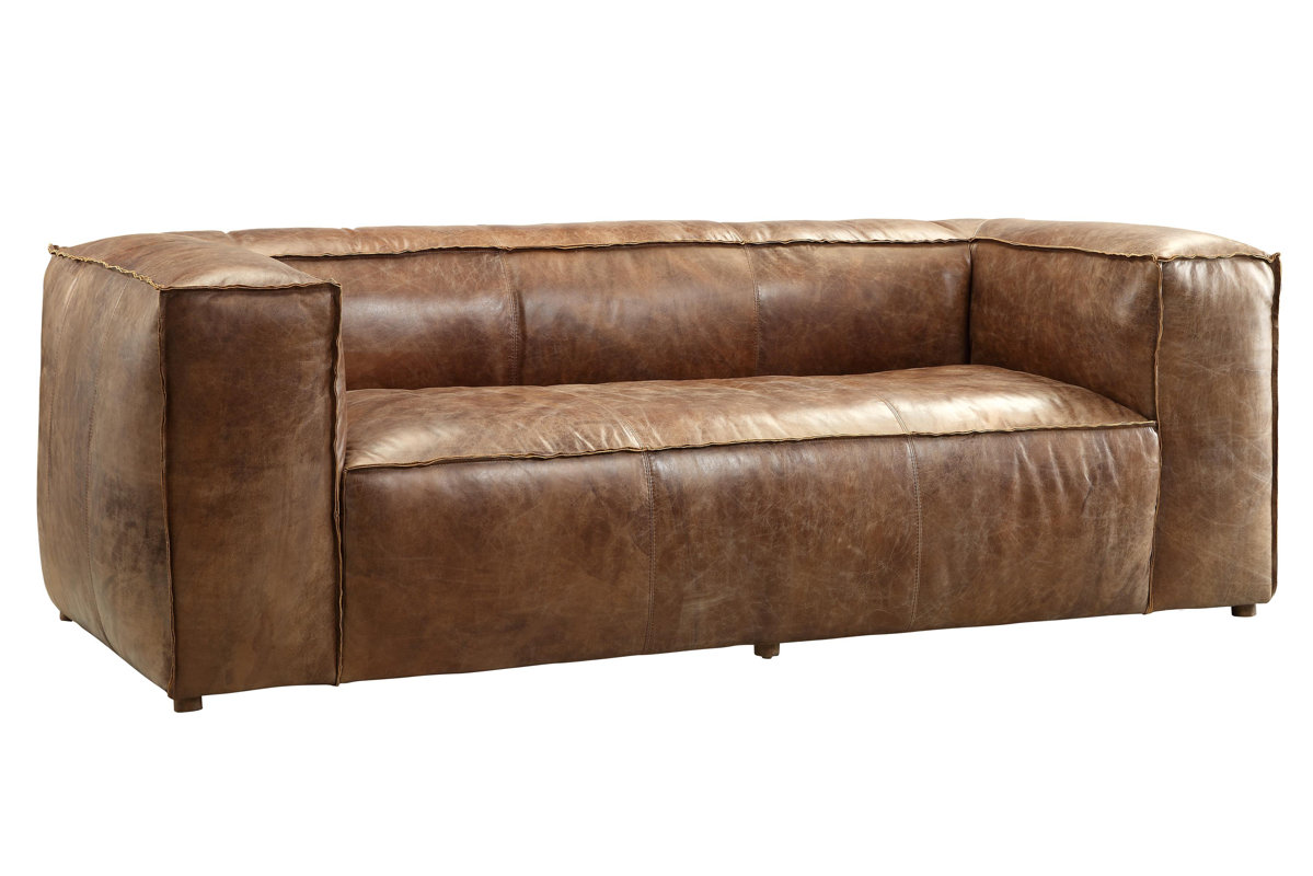 Annessia Leather Sofa Reviews Allmodern Annessia Leather Sofa