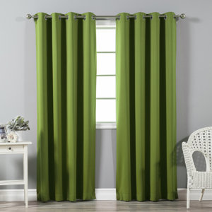 Schaeffer Solid Blackout Thermal Grommet Curtain Panels (Set of 2)