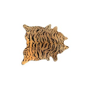 Grady Hand-Woven Cowhide Tiger Chocolate/Beige Area Rug